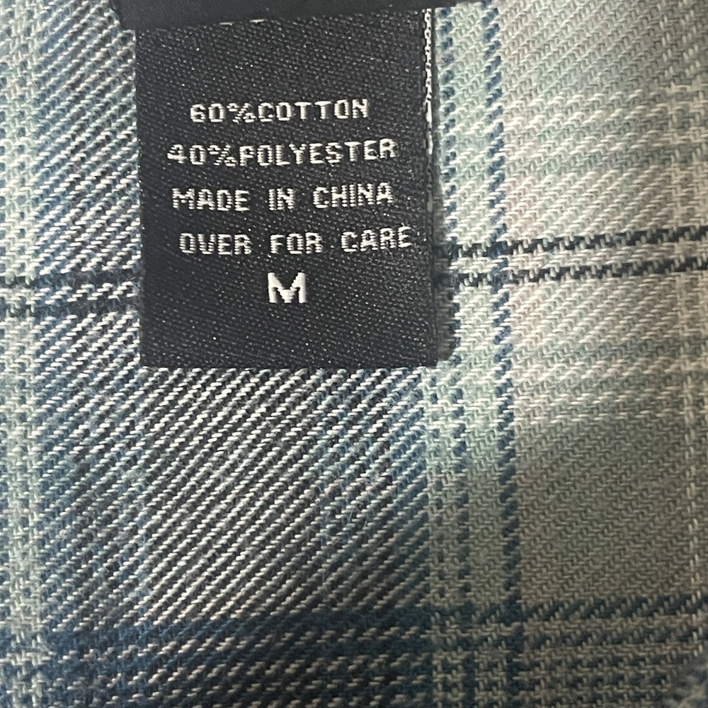 Disney "Take Me To Never Land"Blue Button Down Flannel Shirt Womens Size Medium - Picture 6 of 6